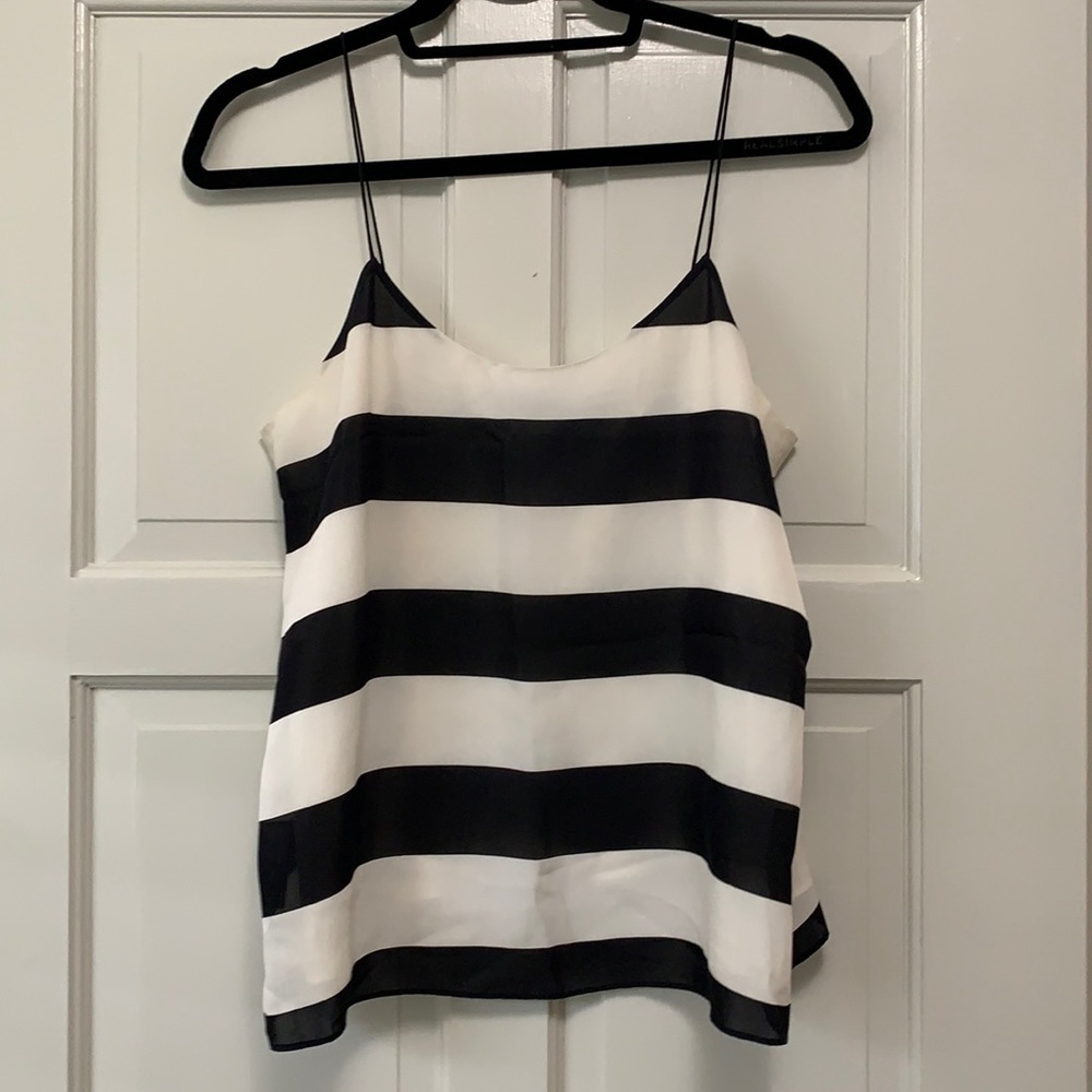 Tibi Silk Striped Tank